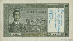 10 Dinara YUGOSLAVIA  1939 P.035 SPL