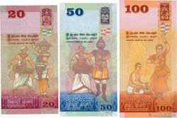 20, 50 et 100 Rupees Lot SRI LANKA  2021 P.123, P124 et P.125 UNC