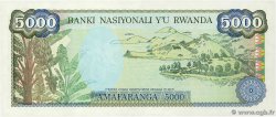 5000 Francs RUANDA  1988 P.22a FDC