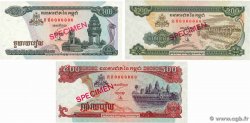 100, 200 et 500 Riels Spécimen CAMBOGIA  1995 P.41s, P.42s et P.43s FDC