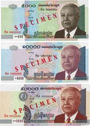 5000, 10000 et 50000 Riels Spécimen CAMBOYA  2001 P.55s, P.56s et P.57s FDC