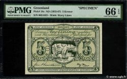 5 Kroner Spécimen GREENLAND  1953 P.18 UNC