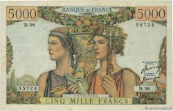 5000 Francs TERRE ET MER FRANKREICH  1951 F.48.04