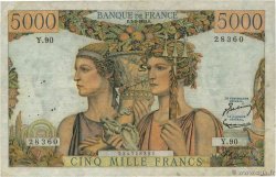 5000 Francs TERRE ET MER FRANCIA  1952 F.48.06 BC+