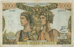 5000 Francs TERRE ET MER FRANCIA  1952 F.48.06 q.BB