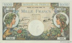 1000 Francs COMMERCE ET INDUSTRIE FRANKREICH  1944 F.39.10 fST+