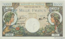 1000 Francs COMMERCE ET INDUSTRIE FRANCIA  1944 F.39.10 AU+