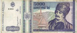 5000 Lei ROMANIA  1993 P.104a F