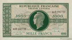 1000 Francs MARIANNE THOMAS DE LA RUE FRANCIA  1945 VF.13.01 AU+