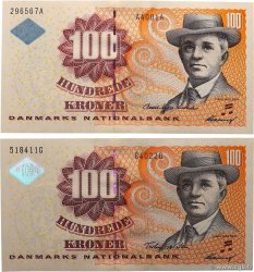 100 Kroner Lot DINAMARCA  2000 P.056b et P.061a q.FDC