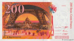 200 Francs EIFFEL Spécimen FRANCE  1995 F.75.01Spn UNC-