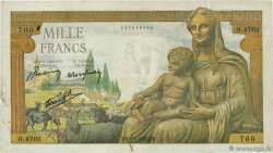 1000 Francs DÉESSE DÉMÉTER FRANCE  1943 F.40.21 TB+