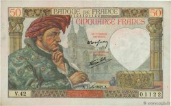 50 Francs JACQUES CŒUR FRANCIA  1941 F.19.07