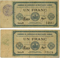 1 Franc Lot FRANCE régionalisme et divers Montluçon, Gannat 1914 JP.084.05 pr.TB