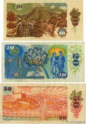 10 à 50 Korun Lot TCHÉCOSLOVAQUIE  1986 P.094a, P.095a et P.096a TB+