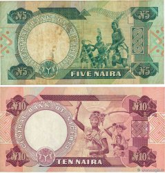 5 et 10 Naira Lot NIGERIA  1979 P.20a et   P.21a TB
