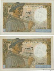 10 Francs MINEUR Lot FRANCIA  1947 F.08.18