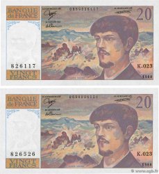 20 Francs DEBUSSY Lot FRANCE  1988 F.66.09 SPL