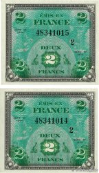 2 Francs DRAPEAU Consécutifs FRANCIA  1944 VF.16.02