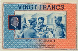 20 Francs BON DE SOLIDARITÉ FRANCE régionalisme et divers  1941 KL.08C3 SUP