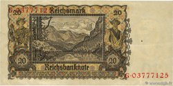 20 Reichsmark DEUTSCHLAND  1939 P.185 SS