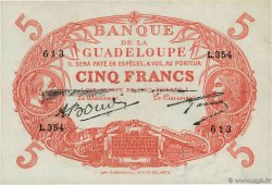 5 Francs Cabasson rouge GUADELOUPE  1945 P.07e XF