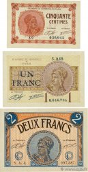 50 Centimes à 2 Francs Lot FRANCE regionalismo e varie Paris 1920 JP.097.10, JP.097.23 et JP.097.28 SPL