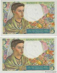 5 Francs BERGER Consécutifs FRANCE  1943 F.05.03 UNC