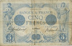 5 Francs BLEU FRANKREICH  1912 F.02.08 SGE