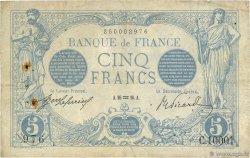 5 Francs BLEU Numéro radar FRANCE  1916 F.02.35 F