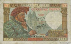 50 Francs JACQUES CŒUR FRANKREICH  1940 F.19.04 S