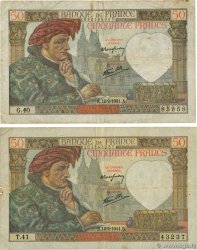 50 Francs JACQUES CŒUR Lot FRANCE  1941 F.19.06 F