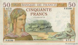 50 Francs CÉRÈS FRANCE  1937 F.17.38 VF-