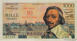 10 NF sur 1000 Francs RICHELIEU FRANCE  1957 F.53.01 VF-