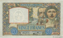 20 Francs TRAVAIL ET SCIENCE FRANCIA  1941 F.12.15 BB