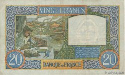 20 Francs TRAVAIL ET SCIENCE FRANCE  1941 F.12.15 VF