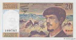 20 Francs DEBUSSY FRANCE  1987 F.66.08W19 AU+