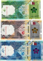 1, 5 et 10 Riyals Lot QATAR  2022 P.32, P.33 et P.34 UNC