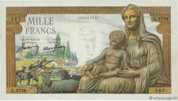 1000 Francs DÉESSE DÉMÉTER FRANCE  1943 F.40.18 SPL