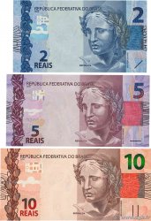 2, 5 et 10 Reais Lot BRASIL  2010 P.252f, P.253f et P.254e FDC