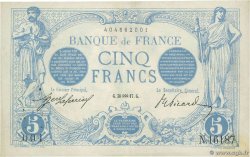 5 Francs BLEU Numéro spécial FRANKREICH  1917 F.02.47 fVZ