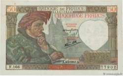 50 Francs JACQUES CŒUR FRANKREICH  1942 F.19.19 VZ