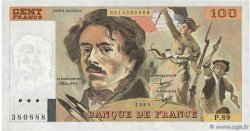 100 Francs DELACROIX modifié FRANCIA  1984 F.69.08b FDC