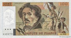 100 Francs DELACROIX imprimé en continu FRANCIA  1991 F.69bis.03c1 SC+