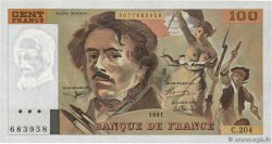 100 Francs DELACROIX imprimé en continu FRANKREICH  1991 F.69bis.04b fST+