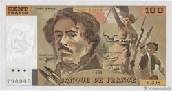 100 Francs DELACROIX 442-1 & 442-2 FRANCE  1995 F.69ter.02d UNC-