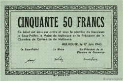 50 Francs FRANCE regionalism and various Mulhouse 1940 BU.52.01 UNC-