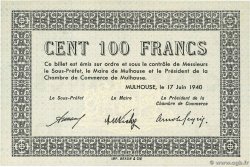 100 Francs FRANCE Regionalismus und verschiedenen Mulhouse 1940 BU.53.02 fST+