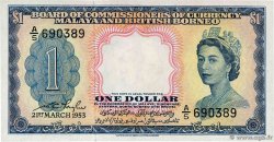 1 Dollar MALAYA y BRITISH BORNEO  1953 P.01 SC+