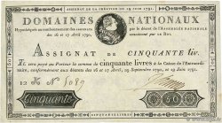 50 Livres FRANCE  1791 Ass.13a SUP